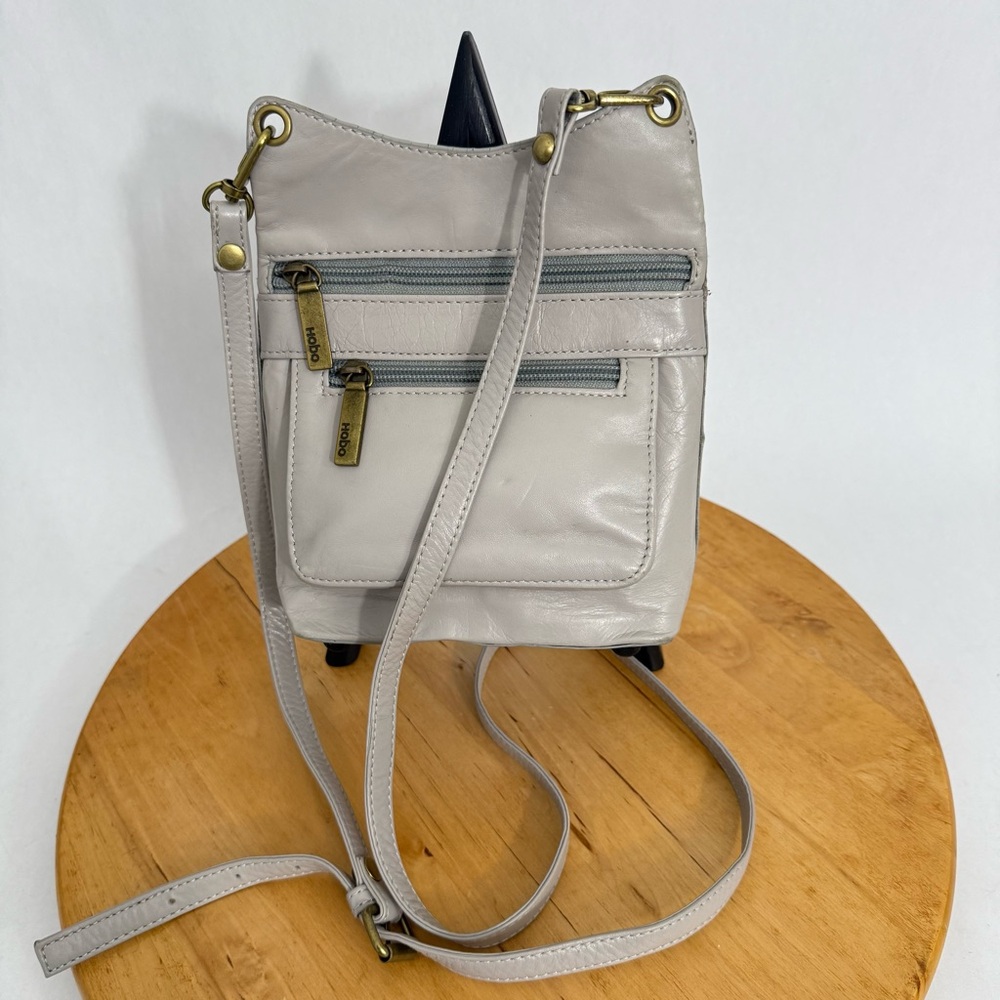Hobo International Light Grey Small Crossbody Bag World Map Canvas Lining